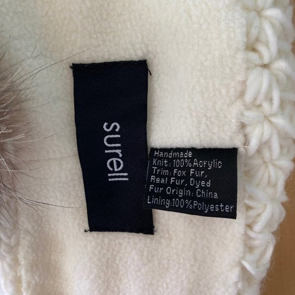 Knit Hat with Real Fur Pom - Picture 3 of 5